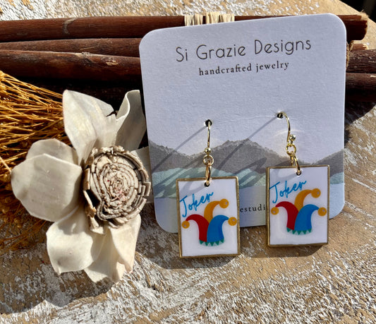 Reversible Mahjong Inspired Joker  Earrings