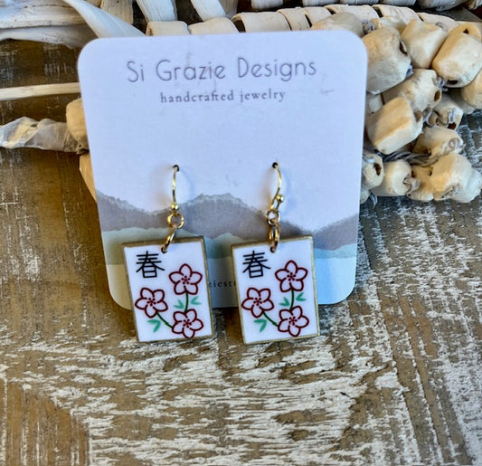 Reversible Mahjong-Inspired Season Earrings